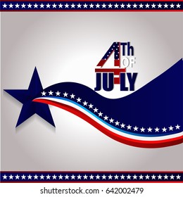 4th of July - Abstract Flag Design - Independence Day in the United States of America
