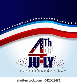4th of July - Abstract Flag Design - Independence Day in the United States of America