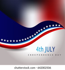 4th of July - Abstract Flag Design - Independence Day in the United States of America