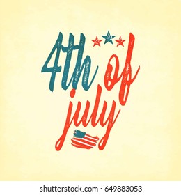 4th of July - Abstract Flag Design - Independence Day in the United States of America