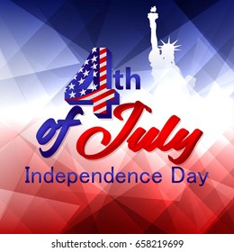 4th of July - Abstract Flag Design - Independence Day in the United States of America