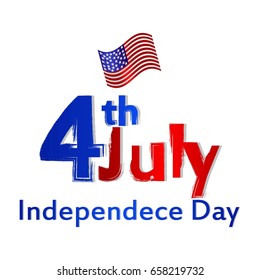 4th of July - Abstract Flag Design - Independence Day in the United States of America