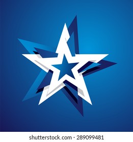 4th July abstract star blue background