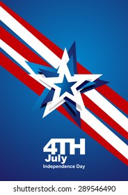 4th July abstract star blue white red portrait background