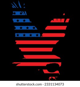 4Th of july america flag eagle t-shirt design