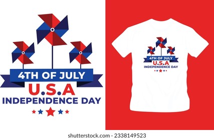 4th July America independence day t shirt editable template