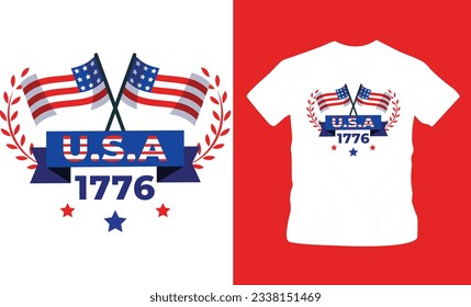 4th July America independence day t shirt editable template