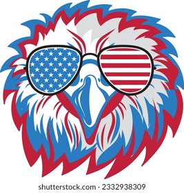 4Th of july american eagle flag t-shirt design