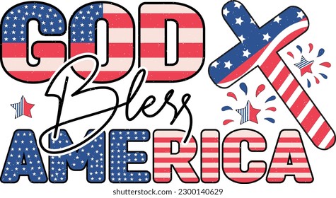 4th of July American Flag Inserted Sublimation Print Graphics for Print on Demand Industry and Printing Business. Red Blue USA Patriotic Symbol on White Background to Celebrate Independence Day.