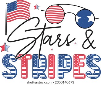 4. Juli American Flag eingefügt Sublimation Print Graphics for Print on Demand Industry and Printing Business. Red Blue USA Patriotic Symbol auf weißem Hintergrund zu feiern Unabhängigkeitstag.