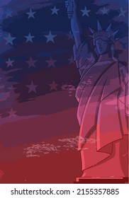 4th of July with American flag. USA independence day celebration with American flag. USA 4th of July promotion advertising banner template
