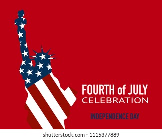 4th of july American independence day greeting card.