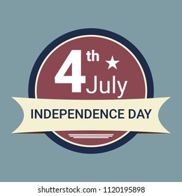 4th of July.  American independence day badge. 