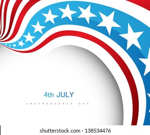 4th july american independence day flag wave vector