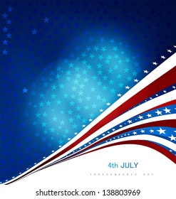 4th july american independence day creative wave vector background