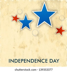 4th of July, American Independence Day vintage background with stars.
