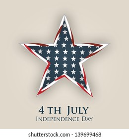 4th of July, American Independence Day background with star in national flag colors.