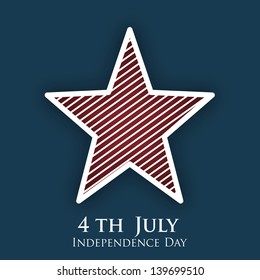 4th of July, American Independence Day concept with star on blue background.