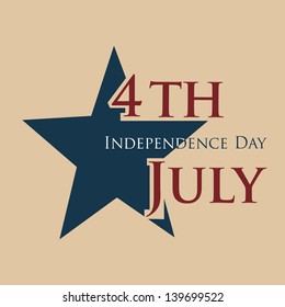4th of July, American Independence Day vintage flyer, poster or background.