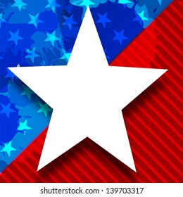 4th of July, American Independence Day concept with blank star for your message on national flag background.