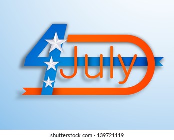 4th of July, American Independence Day concept on blue background.