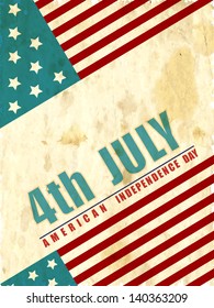 4th July, American Independence Day vintage background.