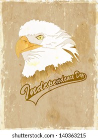4th July, American Independence Day vintage background with national bird Eagle.