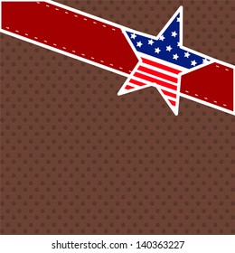 4th July, American Independence Day concept with star on abstract brown background.