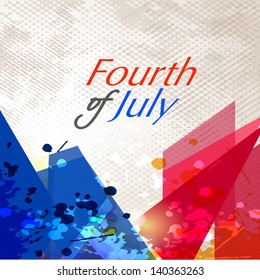 4th July, American Independence Day grungy background with national flag colors.