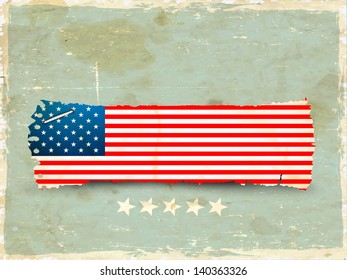 4th July, American Independence Day concept with National Flag on vintage background.