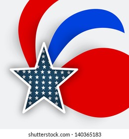  4th July, American Independence Day background with star on creative national flag colors background.