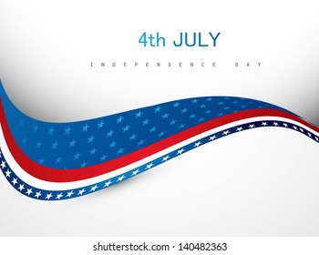 4th july american independence day creative wave vector