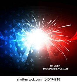 4th july american independence day bright colorful flag wave celebration background vector