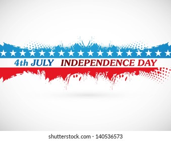 4th july american independence day grunge flag background white vector