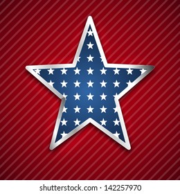 4th July, American Independence Day concept with star on red background.