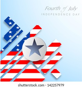 4th July, American Independence Day concept with star.