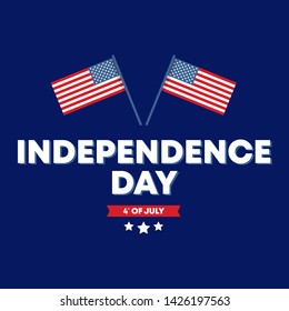 4th july American Independence Day. USA independence day over blue background. USA Flag. American Flag. Vector illustration