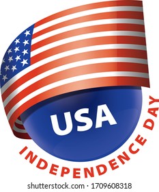 4th of july American independence day badge. Vector illustration.