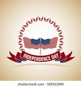 4th of July, American Independence Day flyer, poster or retro background.with American flag