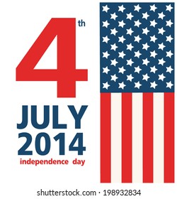 4th of July American independence day white background Vector 