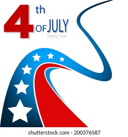 4th of July, American independence day background curve for text and message design , vector