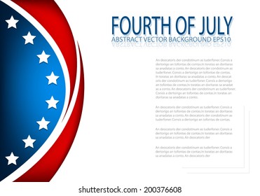 4th of July, American independence day background curve for text and message design , vector