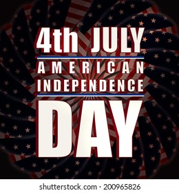 4th of July, American Independence Day celebrations on shiny fireworks background. 