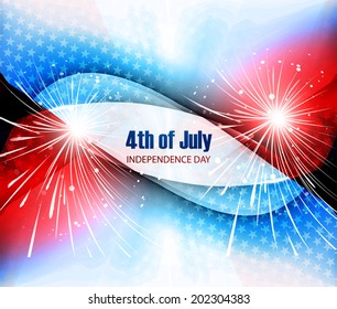 4th of July American independence day creative wave illustration vector