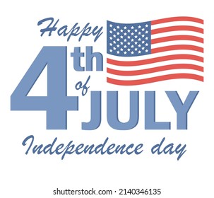4th of July. American Independence Day. USA flag. Vector flat illustration