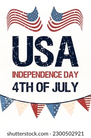 4th of July. American Independence Day vector background.