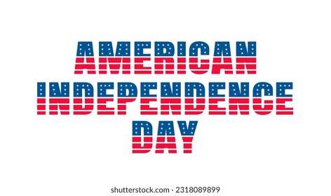 4th of July american Independence Day typography text design usa flag concept. celebration promotion advertising background, poster, card or banner template.