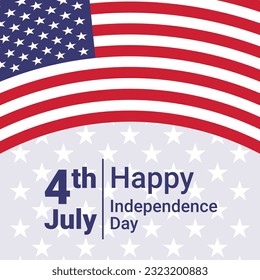 4th of July American Independence day banner template with USA flag vibes in it