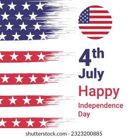 4th of July American Independence day banner template with USA flag vibes in it