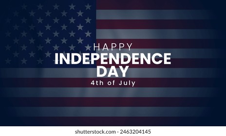 4th of July American independence day banner template with united states flag. 4th of July holiday blue background. Vector illustration.